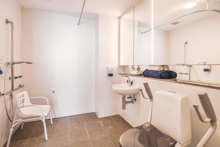 Aged care suite private ensuite bathroom