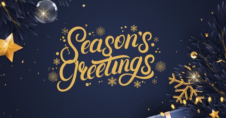 Blue and Gold Elegant Christmas Card 1200 x 628 px